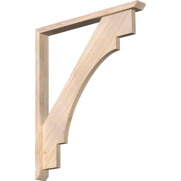 Ekena Millwork Merced Slat Smooth Bracket w/ Offset Brace, Douglas Fir, 3 1/2"W x 34"D x 40"H BKT0402X34X40MRC06SDF - main